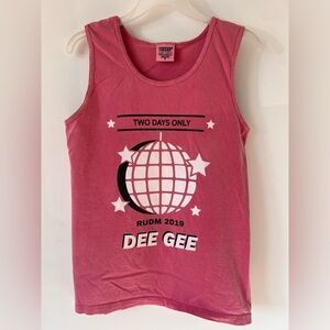 DG Pink comfort colors tank top small Rutgers delta gamma